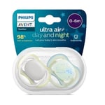 Philips Avent Napp Ultra Air Day and Night 0-6 mån Gul & Turkos 2-pack