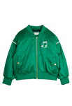 Mini Rodini Note Satin Baseball Jacket Grön