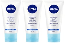 3 x NIVEA  Refreshing Light Moisturising Day Cream (Daily Essentials) 50ml