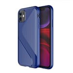 Mobile Phone Cases/Covers, For iPhone 11 S-Shaped Soft TPU Protective Cover Case (Color : Blue)