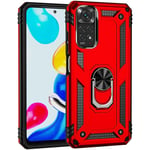 Xiaomi Redmi Note 11 4G Military Armour Ring Case Red