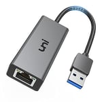 uni Adaptateur USB 3.0 vers Ethernet, Adaptateur Ethernet Nintendo Switch, Adaptateur réseau Gigabit USB vers RJ45, Adaptateur LAN Compatible avec Chrome OS, Windows 8/7/XP/10, macOS, Linux et Plus