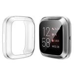 YOUZHIXUAN Smart watch series For Fitbit versa 2 Plating TPU All-inclusive Protective Shell(Black) (Color : Transparent)