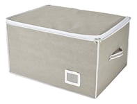 Idehome Platinum MR154 696a Housse Rangement avec Sac Rétractable IPV2 PPNW Polyéthylène Taupe 49,5 x 33,5 x 61 cm