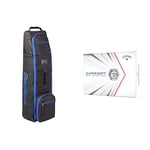 MACGREGOR Unisex's VIP Deluxe Wheeled Travel Cover, Black/Royal Blue, ONE Size MACTC003SD & Callaway Supersoft Golf Balls 2021, White