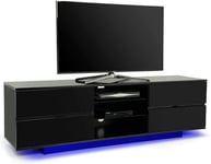 Homeology Avitus Gloss Black with 4 Drawers 32"-65" TV Cabinet with LED Lights