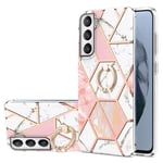 Samsung Galaxy S21 FE TPU-skal med ett stativ - Pink-White