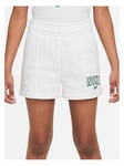 Nike Older Girls Trend Shorts - White, White, Size M=10-12 Years