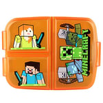 p:os POS P:os 33168 Boîte à Sandwich, pour garçons et Filles, avec Motif Minecraft, Comprend 3 Compartiments avec Fermeture à Clip, Dimensions : Environ 14 x 18,5 x 5,5 cm, sans BPA ni phtalates