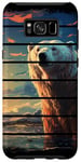 Coque pour Galaxy S8+ Rétro coucher de soleil blanc ours polaire lac artique réaliste anime art