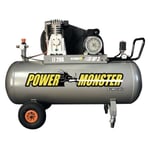 MECAFER Compresseur 200 L 3HP Bicylindre courroie 10 bars Semi Pro PowerMonster