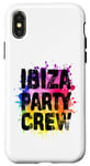 Coque pour iPhone X/XS Ibiza Party Crew coloré | Citation de vacances d'équipe 2024