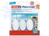 Tesa Powerstrips Självhäftande Krok Liten Vit 3St (57533)