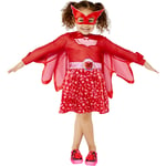 Girls PJ Masks Pink Owlette Fancy Costume Dress cape + mask Superhero