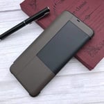 XUAILI Smartphones Leather Case Ultrathin Horizontal Flip Leather Case Call Display ID, Suitable for Huawei Mate 20 Pro (Color : Coffee)