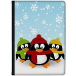 Azzumo Ready for Winter Penguins Cartoon Faux Leather Case Cover/Folio for the Apple iPad 10.2 (2020) 8th Generation