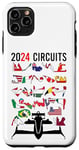 Coque pour iPhone 11 Pro Max Formula Racing Ventilateur de voiture de course à roue ouverte 2024 Circuits du monde
