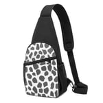 PGTry Animal Spots Grey And White Nursery Sling bag, Lightweight shoulder Backpack chest pack crossbody Bags Travel Hiking Daypacks for Men Women
