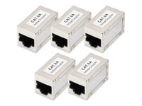 Digitus - Kopplingsdon För Nätverk - Rj-45 (Hona) Till Rj-45 (Hona) - Skärmad - Cat 6A - Modulär, Stiftkoppling: 1:1 (Paket Om 5)