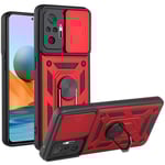 Fodral för Redmi Note 10 Pro 5G (6,67 tum) Röd anti-skrapa styv ryggring Hård Tjock Stötsäker Röd