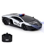 CMJ RC Cars Lamborghini Aventador LP700-4 Police Car Officially Licensed Remote Control Car 1:24 Scale Working Lights 2.4Ghz