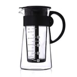 TAMUME Glass Teapot Cold Brew Coffee Pot with Stainless Steel Mesh Infuser and Scale Measurements (650ml)