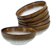 CreaTable, 21695, Serie Cascade Bowls Braun 700 ml, 6-teiliges Geschirrset, Smoothie Bowl Set aus Steinzeug