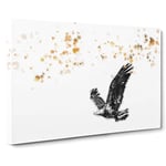 Bald Eagle in Flight in Abstract Canvas Print for Living Room Bedroom Home Office Décor, Wall Art Picture Ready to Hang, 30 x 20 Inch (76 x 50 cm)