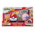 Pokémon Jeu d'attaque Surprise-Pikachu avec Pokéball et Ballon de Niveau, PKW3165