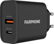 Fairphone dubbel väggladdare 18W+30W (svart)