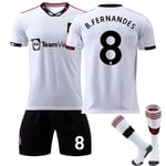 säsong 22-23 Manchester United träningströja för bortafotboll - Perfet B.Fernandes NO.8 Kids 22(120-130CM)