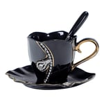 DUKAILIN Espresso Cups 3D Ceramic Mugs with Rhinestones Decoration Cups and Saucers|Ceramic Mug|Mug Creative Coffee Mug