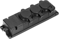 SHIBA-ORNO Multiprise Electrique Extérieur étanche 3 Prises (Mise à la Terre de Type Prise Allemande) Résistant aux Chocs, Ininfla[1