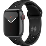 Apple Watch (Series 5) GPS + Cellular 40 mm Aluminium Gris sidéral Sport Nike Anthracite/Noir