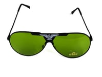 Solglasögon Pilotglasögon svarta med grön lins