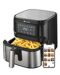 Proscenic T21 Air Fryer, 5.5L Air Fryers for Home Use, 8 Presets, LED Onetouch Screen, 100+ Recipes Online, Low Fat Cooking, Non-Stick Basket, 1700 W,Black,XX-Large