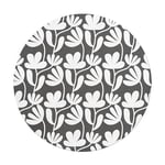 Miquelrius Tapis de Souris, Taille ø200 mm, matériau Polyester à Glissement Doux, Base Ferme en Caoutchouc pour Une Prise Ferme, Collection White Flowers