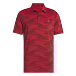 Adidas Mens Ultimate365 Speed Stripe Polo - Aurora Ruby/Pure Ruby, X-L