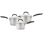 Circulon Saucepan Set with Lids in Stainless Steel Non Stick Induction Cookware