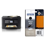 Epson WorkForce WF-3820 All-in-One Wireless Colour Printer with Scanner, Copier, Fax, Ethernet, Wi-Fi Direct and ADF, Black & 405 Black Suitcase Genuine, DURABrite Ultra Ink, Standard Capacity