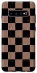 Galaxy S10+ Black and Brown Classic Checkered Big Checkerboard Case