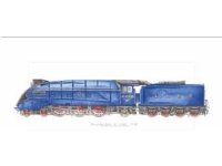 DA VINCI Lokomotiv blå carnet 12x23 cm + kuvert (G05 41A 029)