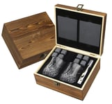 House and Home 14pc Whiskey Lover Wooden Gift Box Set - Whiskey Stone Gift Set Perfect for Christmas, Birthday Gift