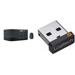 Logitech MK850 Multi-Device Wireless Keyboard and Mouse Combo & Wireless Mouse, 12 Programmable Keys, 3-Year Battery Life, PC/Mac, QWERTY UK Layout & USB Unifying Receiver - Black