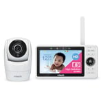 VTech Smart Baby Monitor VM901-1W Écran LCD 5", caméra 1080p, Vue Grand Angle 120°, Vision Nocturne, Zoom pan-Tilt à Distance, Talc bidirectionnel, Fonctionne avec iOS et Android, WiFi