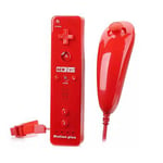 Télécommande Wiimote plus (Motion plus inclus) et Nunchuck pour Nintendo Wii et Wii U - Rouge - Straße Game ®