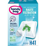 Handy Bag - Sacs aspirateur H41 x4sacs - Compatibles Hoover - 99,99% des poussières retenues - Fermeture facile - Filtre anti-allergène - 50% de matériaux recyclés