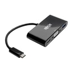 Tripp Lite USB-C to VGA Multiport Adapter with PD Charging USB Type C to VGA, Black (U444-06N-VUB-C)