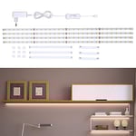 B.K.Licht ruban LED RGB 2m, éclairage placards, meubles & télé, bande lumineuse déco, 112 LED, lumière blanche neutre 4000 Kelvin, 4 stripes à 50cm