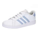 adidas Mixte Enfant Grand Court Lifestyle Tennis Lace-up Sneakers , ftwr Blanc/Bleu dawn/clear Rose, 30.5 EU